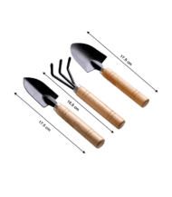Mini gardening tool set with wooden handles – 3-piece kit for indoor plants, succulents, and home gardening care